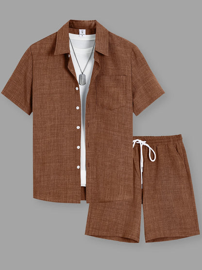 Linen and Cotton Summer Set – Shirt + Shorts