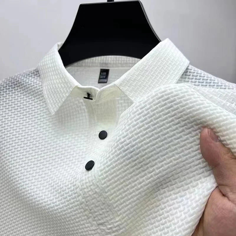 Short-Sleeve Business Casual Polo – Breathable Summer