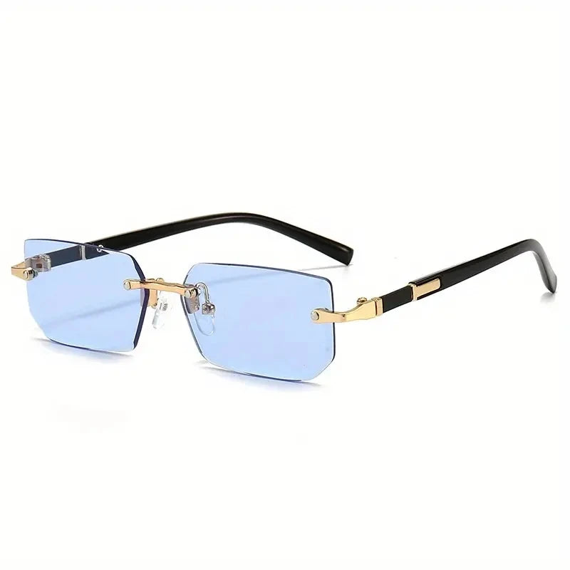 Rimless Rectangular Sunglasses – Unisex Minimalist Style
