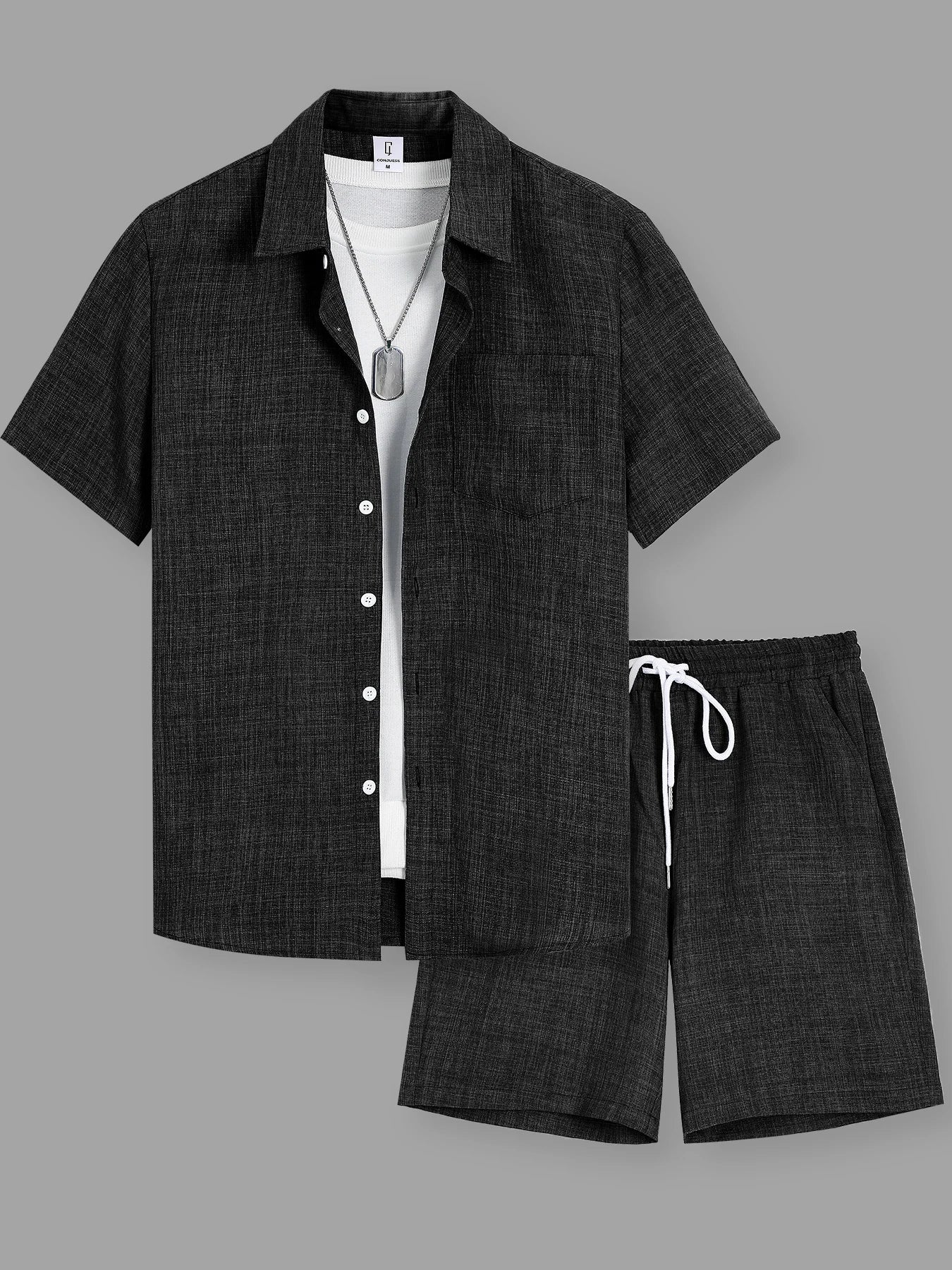 Linen and Cotton Summer Set – Shirt + Shorts
