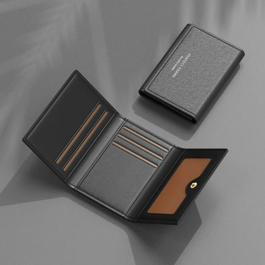 Men's Leather Wallet – Slim with Multiple Compartments