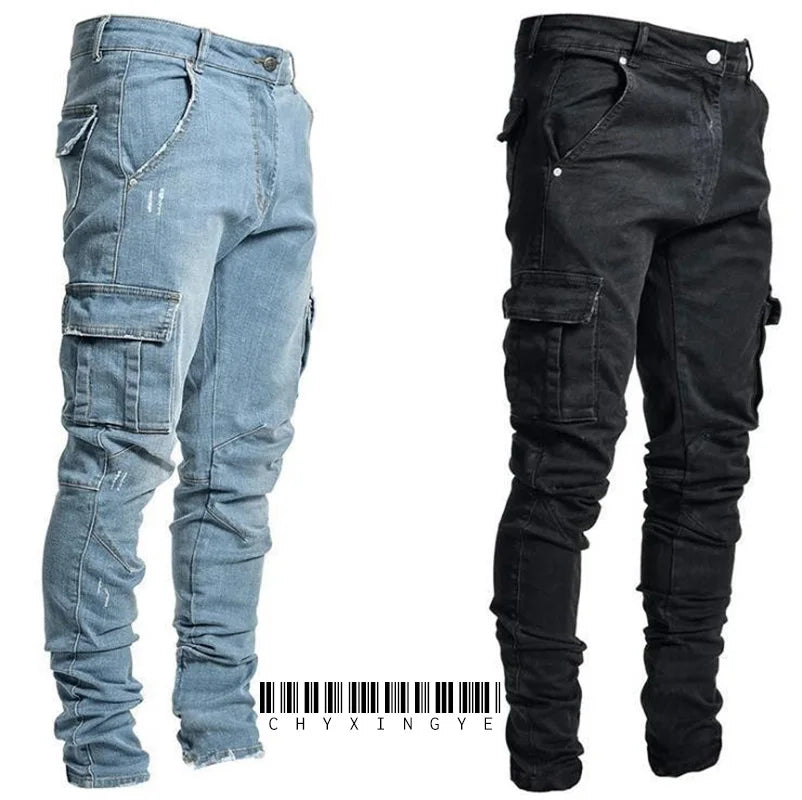 Multi-Pocket Cargo Jeans – Urban Style