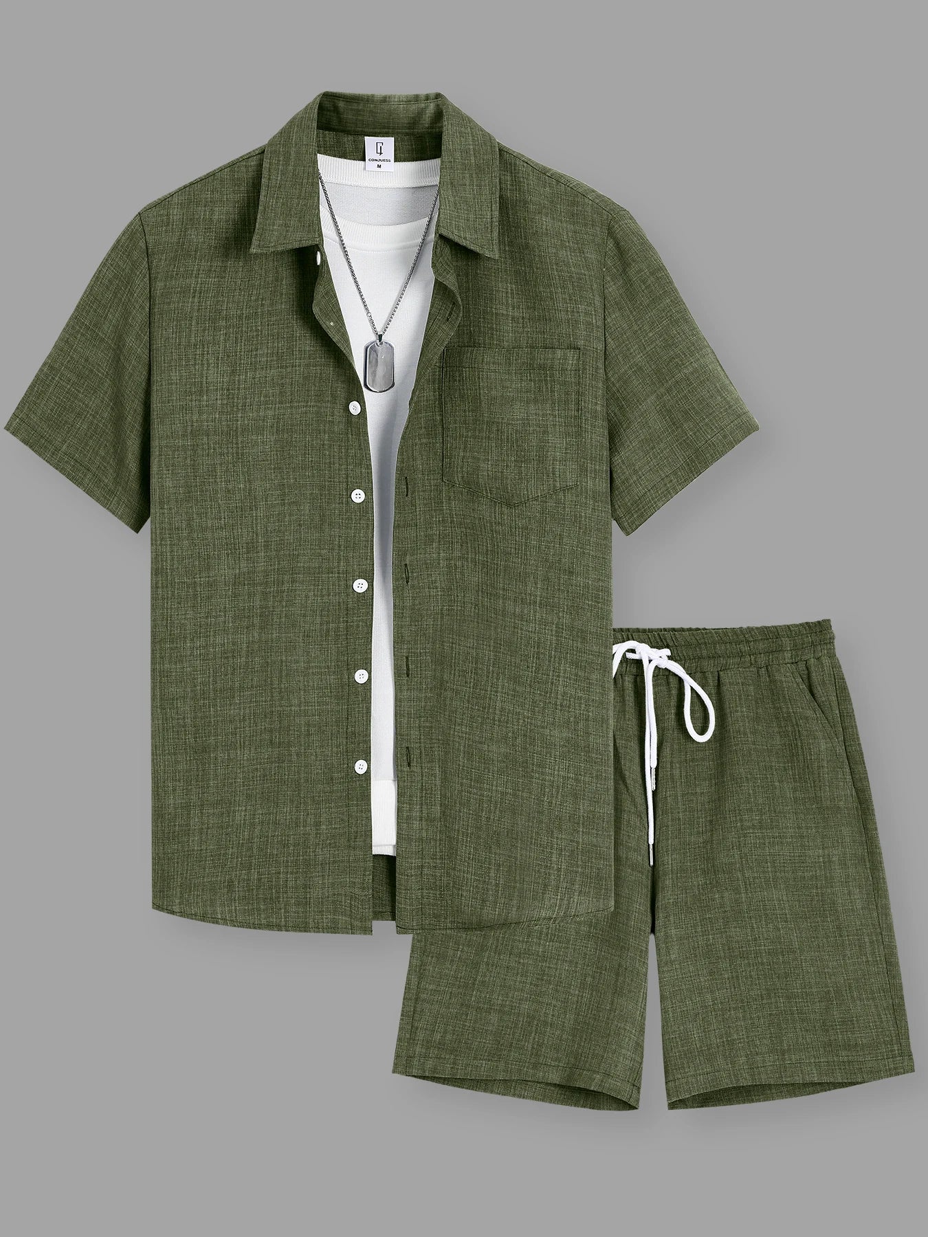 Linen and Cotton Summer Set – Shirt + Shorts