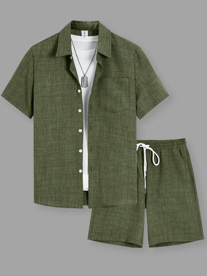 Linen and Cotton Summer Set – Shirt + Shorts