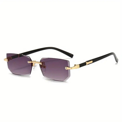 Rimless Rectangular Sunglasses – Unisex Minimalist Style