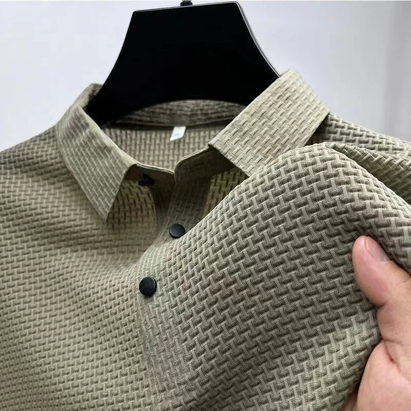 Short-Sleeve Business Casual Polo – Breathable Summer