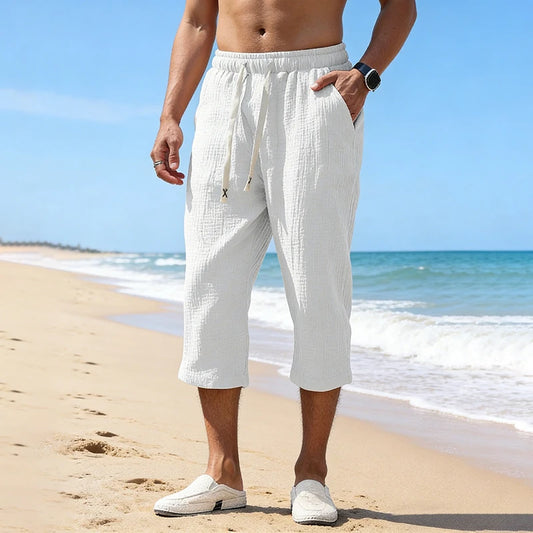 Men's Linen Capri Pants – Lightweight and Cool for Summer