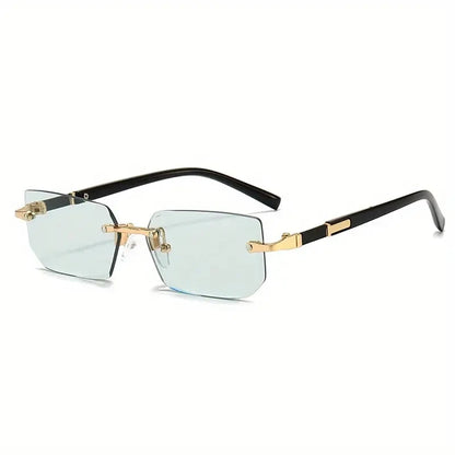 Rimless Rectangular Sunglasses – Unisex Minimalist Style